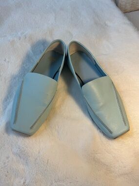 Frances Valentine Elyce Light Blue Leather Loafers Size 11
